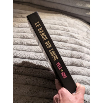 side with gold foil & pink text