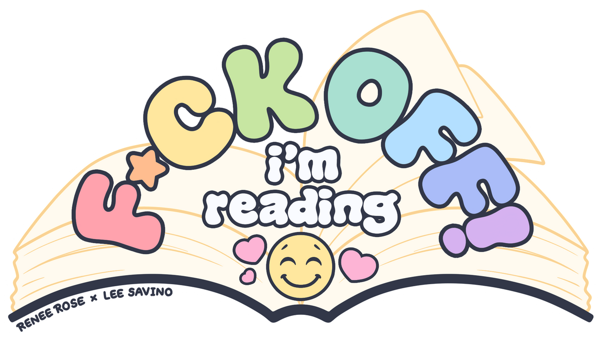 Colorful book with 'I'm reading' text and cartoon characters on a white background